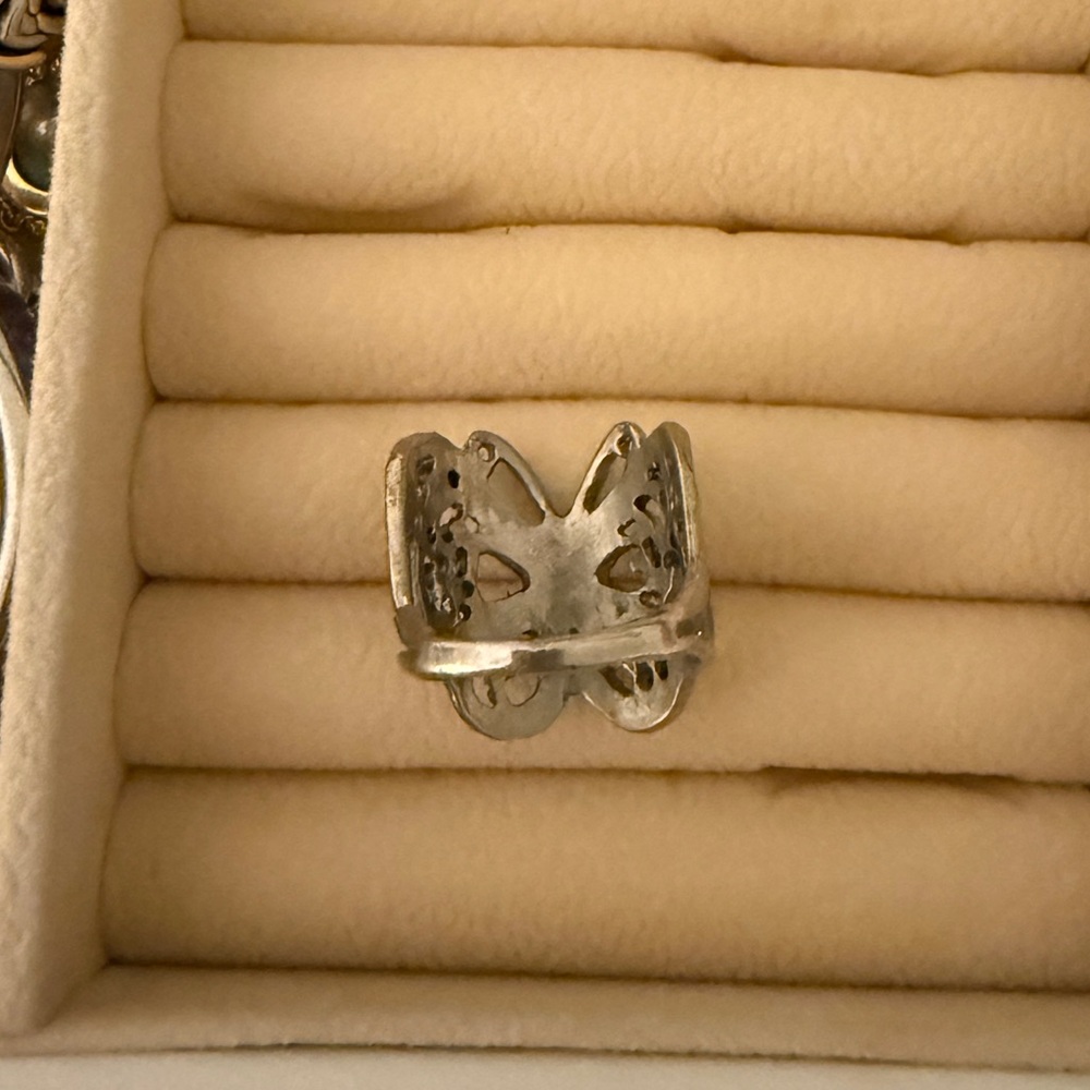 Silver Butterfly Statement Ring - Women's Jewelry - image 2